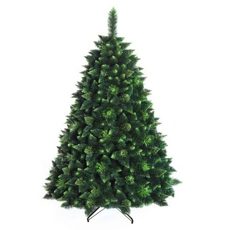 Next Day│Olive Pine Christmas Tree with Cones│Dense Green with Green Crystals, Handcrafted in EU