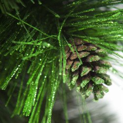 Next Day│Olive Pine Christmas Tree with Cones│Dense Green with Green Crystals, Handcrafted in EU