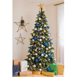 Next Day│Olive Pine Christmas Tree with Cones│Dense Green with Green Crystals, Handcrafted in EU