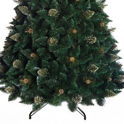 Gold Pine Christmas tree, with real natural cones, Gold Snow, and Gold crystals