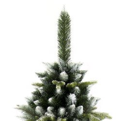 Silver Pine Christmas tree, 3 types of branches each in its own unique shade of green needles and snow effect. Bushy and Thick