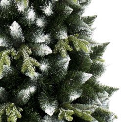 Silver Pine Christmas tree, 3 types of branches each in its own unique shade of green needles and snow effect. Bushy and Thick