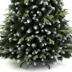 Silver Pine Christmas tree, 3 types of branches each in its own unique shade of green needles and snow effect. Bushy and Thick