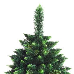 Next Day│Olive Pine Christmas Tree with Cones│Dense Green with Green Crystals, Handcrafted in EU