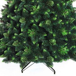 Next Day│Olive Pine Christmas Tree with Cones│Dense Green with Green Crystals, Handcrafted in EU