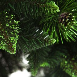 Next Day│Olive Pine Christmas Tree with Cones│Dense Green with Green Crystals, Handcrafted in EU