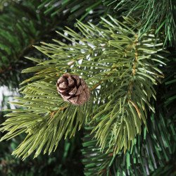 Natural Pine Christmas tree, All Natural dark green bushy branches with thic needles and real natural cones